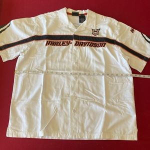 Harley-Davidson Men’s Button Down XL White/Black/Orange